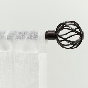 Exclusive Home Curtains Ogee 1" Curtain Rod and Coordinating Finial Set, Matte Bronze, Adjustable 36"-72"