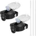 SENDESTAR Spout Lid for Hydroflask Wide Mouth Water Bottle Fits 18 oz 20 oz 32 oz 40 oz 73 oz,Chug Cap Flexible Handle Compatible, Takeya, Simple Modern, Wide Mouth Water Bottle (Black 2 pack)