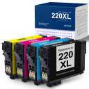4 Pack New 220XL T220XL Ink for Epson WorkForce Black Color 220 T 220 XL Set