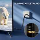 RG6 Coaxial Cable, 3FT 6FT 10FT 15FT 25FT 50FT 100FT Coax Cable Cord with Gold F-Type Connector, High Speed Internet, Digital TV Aerial for HDTV, Satellite, Antenna, Modem with Extender- 10ft (Black)