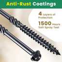 #14 x 6 Wood Structural Screws 100 Pcs, Exterior Hex-Head Lag Screws, Black Heavy Duty Construction Timber Log Landscaping Wood Screws, 5/16 Hex Socket Included