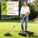 18.9" Cordless Lawn Mower, String Trimmer & Wheeled Edger 3-in-1 Combo, Brushless 2 * 4.0Ah Batteries, 3 Blades, Adjustable Height & Angle Electric Weed Eater and Lawnmower
