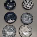 Japanese Style Ceramic Dipping Bowls,4'' Side Dishes Soy Sauce Dish for Sushi Dip,Snack,3 Oz Small Blue and White Pinch Bowl for Kitchen Prep - Set of 6 (4 inch)