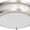 Drosbey 65W LED Flush Mount Ceiling Light Fixture, 15 inch Light Fixtures Ceiling for Bedroom, Kitchen, Bathroom, Office, Garage, Super Bright 6500 Lumens, Daylight White 5000K (Brush Nickel)