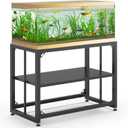 Fish Tank Stand 40 Gallon, Metal Aquarium Stand 36.5" L x 18.5" W*29.5H, Double-Layer Storage Design, Suitable for Home and Office Use, 660LBS Capacity, Black (Tank not Included)