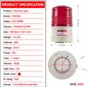 Strobe Beacon Warning Light Battery Flashing Lights with 89dB Alarm Sound LED Red Magnetic Strobe Light for Site, Road Construction Safety Warning