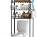 Hodonas Over Toilet Bathroom Organizer, Adjustable 4-Tier Over The Toilet Storage Shelf Sturdy Bathroom Shelves, Freestanding Above Toilet Storage Rack Stable Bathroom Space Saver, Black