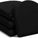 2.5" Memory Foam Dining Chair Cushions 17'' x 16'' Set of 4, Black, 4 Count