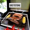 GREYSTONE Rectangular Grilling Stone 16" x 8" Non-Stick, Natural, NonPorous BBQ Stone for Grill & Oven No Oil, No FlareUps, Steady Heat One Stone That Does It All - Sear, Grill, Roast, Bake!