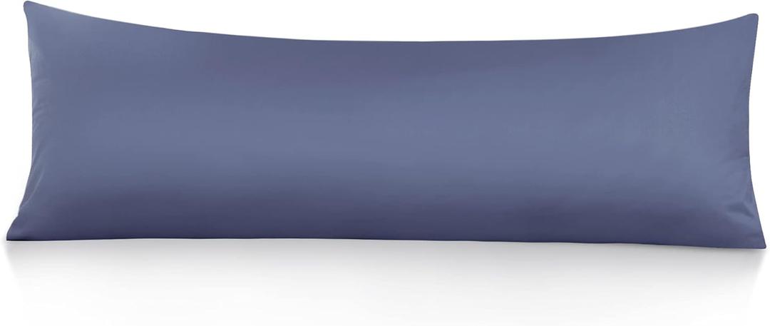 Leeden Body Pillow Cover, 100% Cotton, 800 Thread Count Pillowcase, Soft Breathable Long Pillow case for Adults Pregnant Women, Envelope Closure (Steel Blue,21"x 54")