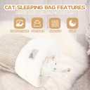 Cat Sleeping Bag Bed, Winter Soft Plush Sack Self Warming Cave Bed for Indoor Cats, 360Wrap Comfortable Pet Snuggle Sack, Soft Plush Large - Size L (Brown)