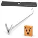 Steak Branding Irons Personalized for Steak, Buns, Wood & Leather | Personalized Stainless Steel BBQ Brander | Branding Stick with Gift Box | 12" Hand-Forged Handle (3" Letter, V, 2 Pack)