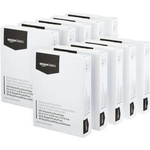 Amazon Basics Multipurpose Copy Printer Paper, 20 Pound, White, 96 Brightness, 8.5 x 11 Inch - 5000 count(10 pack of 500 sheets)