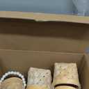 Geelin 12 Pcs Mini Flower Girl Basket Mini Woven Baskets with Pearl Handles Wood Chip Flower Fruit Picnic Holder with RibbonCh ip Bucket for Wedding Party Gifts Baby Shower Birthday Party Decoration (Beige)