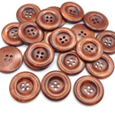 20PC Wood Sewing Buttons Scrapbooking 4 Holes Round Dark Coffee Buttons 35mm(1-3/8") Dia