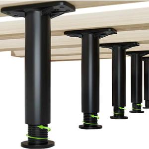 4PC Bed Frame Support Legs Adjustable 8.66-16.53 Inch Black, Heavy Duty Furniture Slat Reinforcement Legs for Bed Sofa Couch, Universal Bed Frame Replacement Legs with EVA Pads