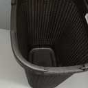 Mind Reader Slim Laundry Hamper with Lid, 60L Clothes Basket, Premium Wicker Design, Plastic, Brown (Single)