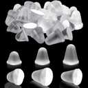 Pangda 32 Pcs Cone Shaped Clear Rubber Bumpers Self Adhesive Rubber Feet Spacers Conical Clear Bumpers Pad for Computer Audio Equipment Cutting Boards Picture Frames Cabinet Door 3 Sizes