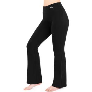 Nirlon Womens Bootcut Yoga Pants - Wide Leg Pants for Women Soft & Breathable Bootcut Yoga Pants for Yoga Regular & Plus Size (XX-Large, Black)