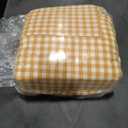 Yellow Gingham Twin Quilt Set, Soft Pre-washed Microfiber Yellow Plaid Twin Bedspread, Lightweight Checked Summer Quilt, Grid Bedding Coverlets for All Seasons (Includes 1 Quilt, 1 Pillow Sham)