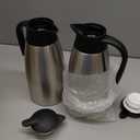 2 PCS 68 OZ Thermal Coffee Carafe, Insulated Stainless Steel Coffee Carafe Double Walled Vacuum Thermal Pot Flask with Brushes Thermos for Keeping Hot Coffee Tea Home and Office (Silver)