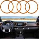 for Toyota Tacoma Outer AC Vent Decoration Rings Dash Dashboard Air Conditioner Air Outlet Vent Cover Trim Compatible with Toyota Tacoma 2016-2021 4pcs(Orange)
