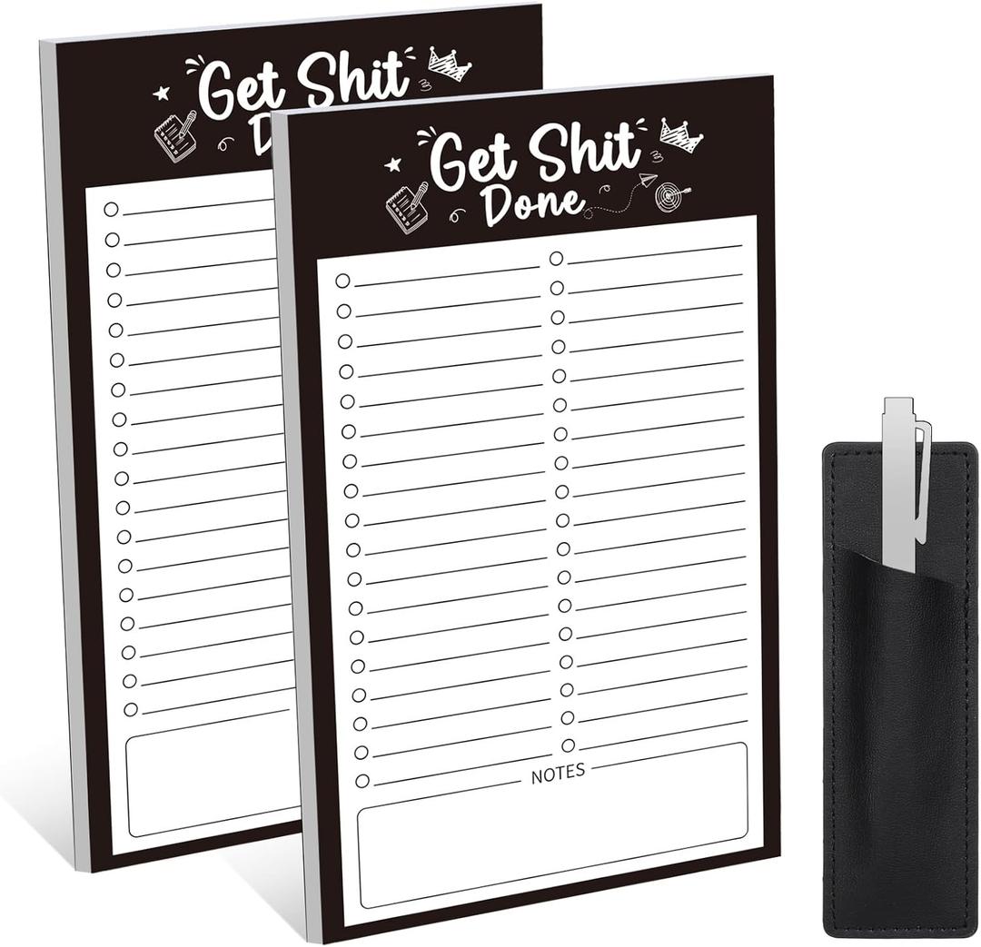 Thboxes 2 Pack Grocery List Magnet Pad for Fridge with Pen Holder, Total 120 Sheets Magnetic Note Pad for Fridge Full Back Magnet Shopping List, To Do List, Memo Notepads, 4.5x7.5(Simple Style)