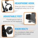 PYLE Heavy-Duty Multi-Functional Music Stand - Z Style & Portable, 2nd Tier, Height & with Adjustment, Digital Keyboard Stand, Rack Case w/Ergonomic Design, for Home Studio etc. - Pyle PKST2TZ , black