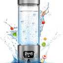 Asgool Hydrogen Water Bottle - Portable, Rechargeable, LED Timer, Aluminum and Glass, 5000 PPB Hydrogen in 10 Minutes, for Husband, Father, Friend & Family, for Sports, Home, Office