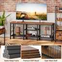 Furologee TV Stand for TVs up to 55 Inch, Entertainment Center with Open Storage Shelves, Media Console Table with Soundbar Shelf for Living Room, Bedroom, Rustic Brown