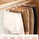 SMARTOR Natural Wooden Pants Hangers 20 Pack, Heavy Duty Skirt Hanger with 2-Adjustable Clips, Space Saving Shorts Hanger with 360Swivel Hook, Essential College Dorm Hangers for Jeans, Trousers