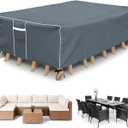 Gasadar Square Patio Heavy Duty Table Cover 600D, Outdoor Patio Sectional Furniture Cover Waterproof for Outdoor Dining Table and Chairs General Purpose, 86" L x 86" W x 29", Grey