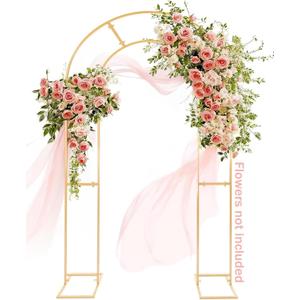 GRENTY Open Arch Backdrop Stand,7.2 FT Metal Double Arch Backdrop Frame U Shaped Wedding Arches for Wedding Ceremony, Baby Shower, Birthday Party, Graduation Party