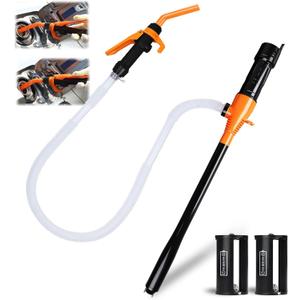 Fuel Transfer Pump Battery Operated Electric Siphon Pump, 2.4 GPM, Adjustable Flow Control Nozzle, Extra Long Hose, Portable Gas Can Pump for Gas, Diesel, Kerosene, Water