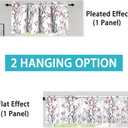 poefun Blackout Curtain Valances for Kitchen Windows - Tree Branches Printed Short Valances for Bedroom/Living Room/Bathroom/Farmhouse/Laundry with Rod Pocket 1 Panel 52 by 18 Inches Long, Grey