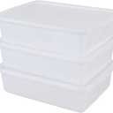 13 Liters Food Service Utility Tote Box with Lid, Commercial Bus Tubs, White, 3-Pack