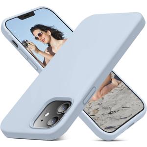JELE Shockproof Designed for iPhone 12/12 Pro Case, Liquid Silicone Phone Case with [Soft Anti-Scratch Microfiber Lining] Military Grade Drop Protection Slim Thin Cover, 6.1 inch, Baby Blue