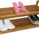 Oceanstar 2-Tier Bamboo Shoe Rack, Natural 13"D x 29.5"W x 13.5"H