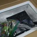 5.75 Gallon Rimless Glass Aquarium Kit with Moving Sand Waterfall Decor, LED Light & Silent Filter, Complete Desktop Fish Tank Starter Set with Jump-Proof Lid, Rocks & Sand