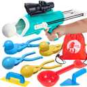 Snowball Maker Kit - 9 Pcs Winter Toys with Snowball Blaster Gun, 2 Duck Shaped Clips, Launcher and Carry Bag - Outdoor Snow Fight Toys for Kids and Adults