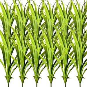 AA BADBABY Outdoor Artificial Plants Fake Bushes UV Resistant Plastic Greenery Shrubs for Outdoors (12, Green)