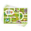 Babebay Disposable Stick-on Placemats 40 Pack for Baby & Kids & Toddler, Sticky Placemats Restaurant Table Mats 12" x 18" (Happy Zoo)