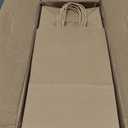 Oikss 100 Pack 5.25x3.25x8.25 Inch Small Plain Natural Kraft Paper Gift Bags with Handles Bulk for Birthday Party Favors Grocery Retail Shopping Business Goody Craft Bags Cub Sacks (Brown 100 Count)