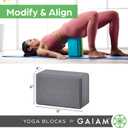 Gaiam Yoga Block - Supportive Latex-Free Eva Foam - Soft Non-Slip Surface with Beveled Edges for Yoga, Pilates, Meditation - Yoga Accessories for Stability, Balance, Deepen Stretches (2-Pack Lagoon)