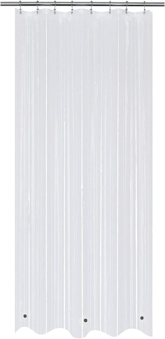 Mrs Awesome 48x78 Stall Shower Curtain Liner with 3 Magnets Clear PEVA 8G Thick & Heavy Duty Plastic Shower Curtain for Bathroom, Waterproof, 48 x 78 inches, Clear