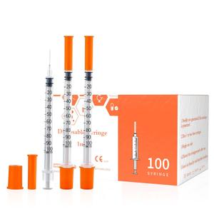 29 Gauge 1cc 5/16 inch Syringe - U 100 1ml Syringe with Needle, Disposable Lab Dispensing Supplies, 100Pack