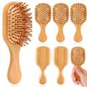 FoldTier 6 Pack Mini Bamboo Hair Brush Bulk Wooden Travel Small Hairbrush Massage Scalp Detangling Pocket Brush for DIY Wedding Guest Gifts Bridal Shower Bridesmaid Proposal Favors