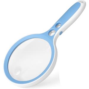 EEEKit Magnifying Glass with Light, 12 LED 10X 25X 45X 60X High Magnification Magnifier, for Reading, Crafts, Jewelry, Low Vision Aid (Blue)