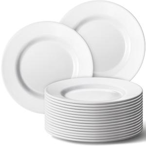 Hushee 24 Pack White Dessert Plates/Salad Dishes Set, Small Dinner Plates for Snacks, Dishes, Round Serving Dishes (7 Inch)