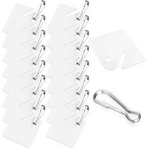 150 Pcs Key Tags White Plastic Hanging Tags with Metal Snap Hooks for Slotted Key Cabinets Boxes Lockers Sturdy Frosted Item Identifiers for Home Office and Garage